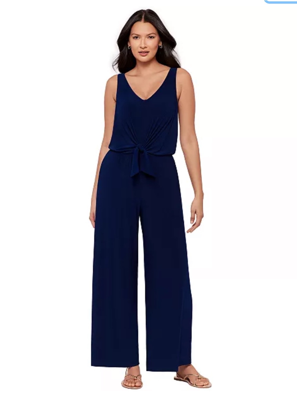Body by Miraclesuit V-Neck Shaping Jumpsuit in Navy, Size Large